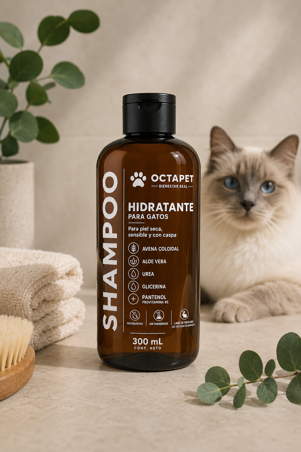 Shampoo hidratante para gatos Octapet