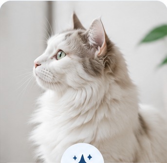 Gato blanco de pelaje largo