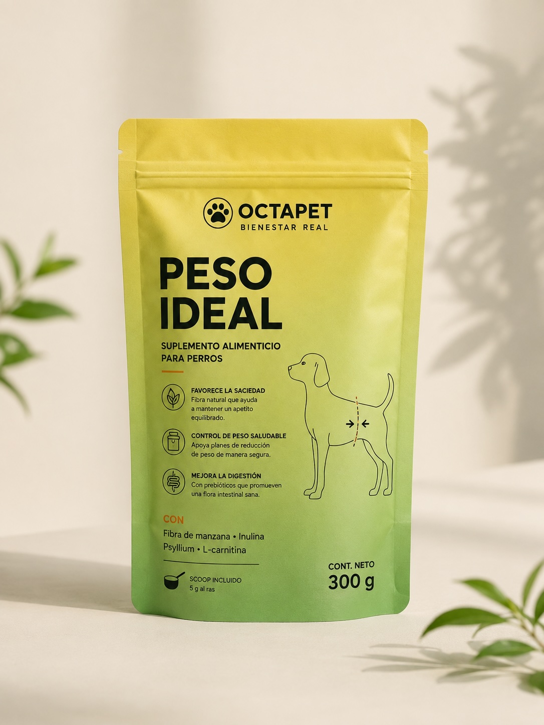 Sacia+ suplemento para control de peso en perros Octapet
