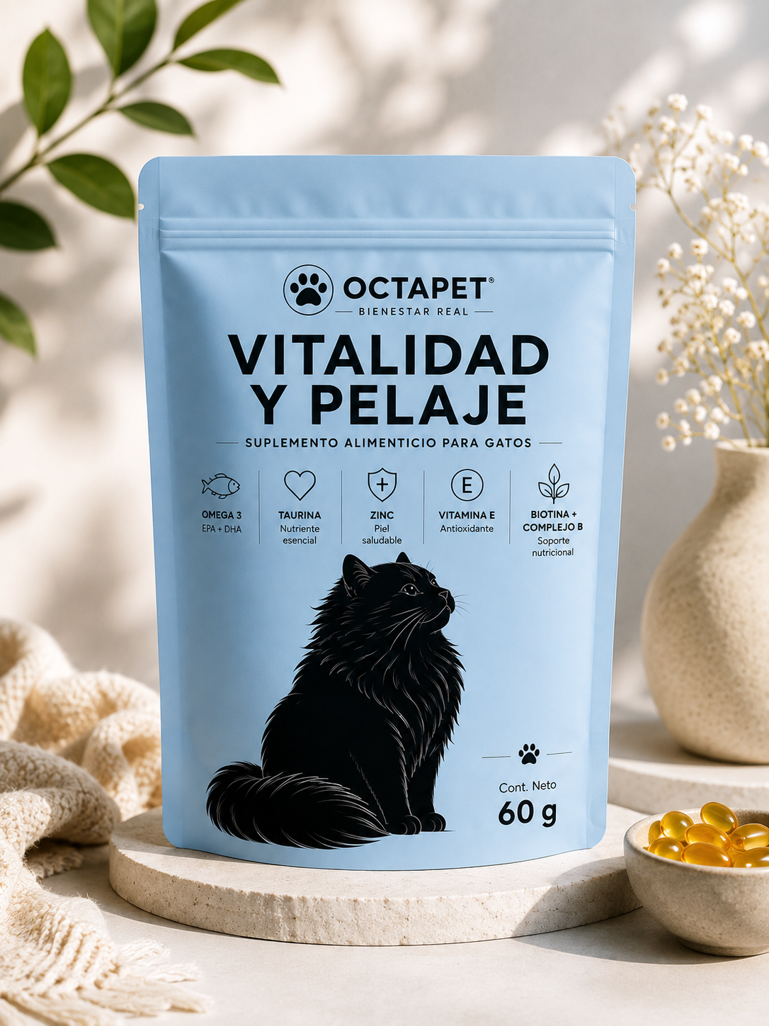 Vitalidad y Pelaje para gatos Octapet